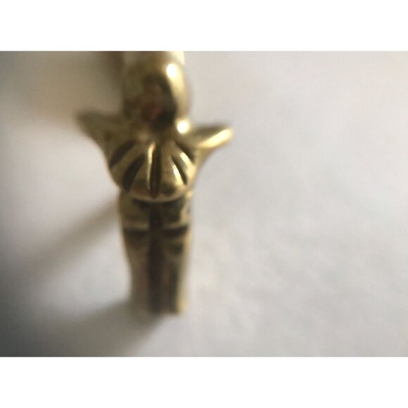 Vtg 1970's Male Female Screw Together Molten Brass Cufflinks Brutalist Modernist - Picture 9 of 10